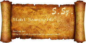 Stahl Szaniszló névjegykártya